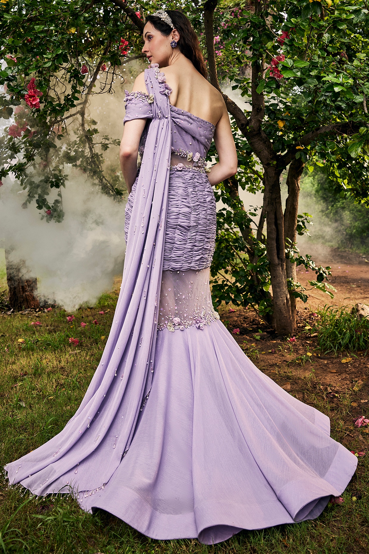 ASOS DESIGN halter cold shoulder maxi dress with wave neckline in burgundy  | ASOS
