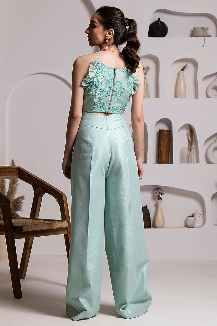 Mint Organza & Imported Crepe Co-Ord Set by BAYA BY RICHA at Pernia's Pop Up Shop