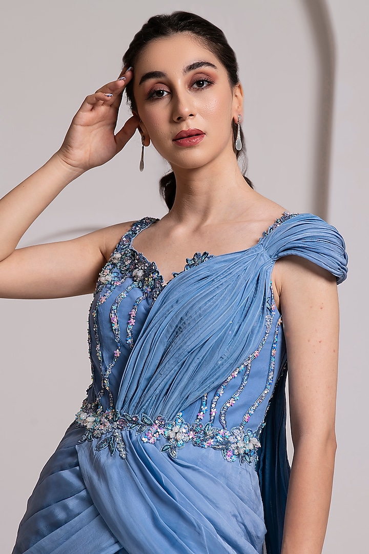 sachin and babi light blue dress Offer in this red dress Regular price 2990 Offer 1990 Organza dress print  orna chiffon Skirt silk