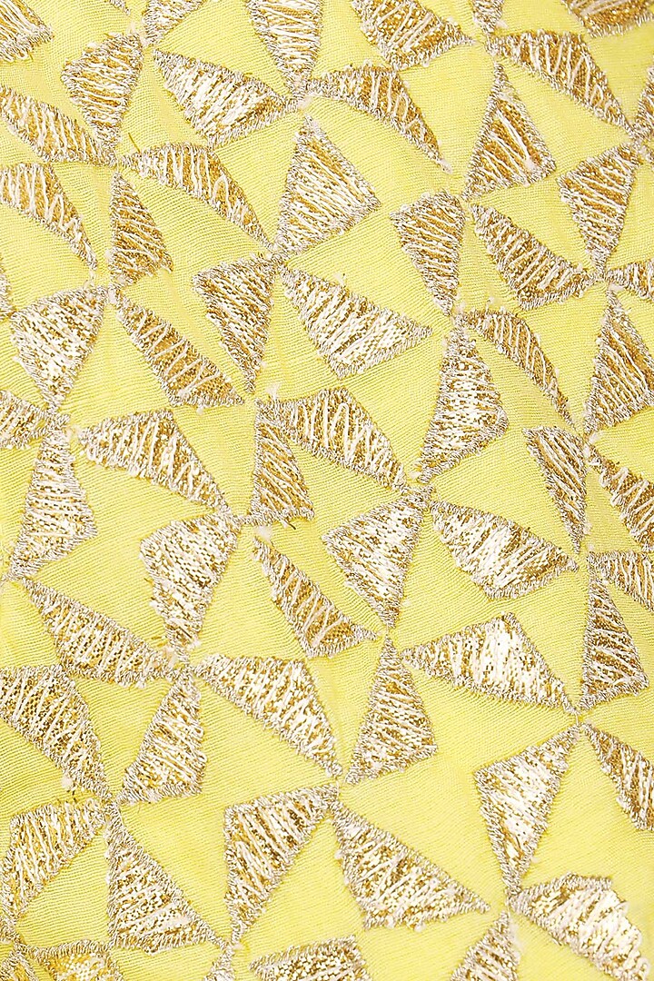 Yellow embroidered flared anarkali kurta available only at Pernia's Pop Up Shop.