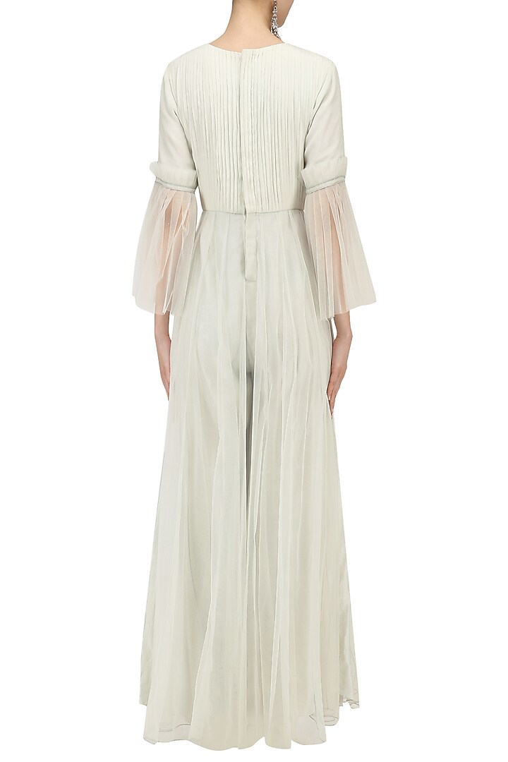 Light mint green hand embroidered jumpsuit available only at Pernia's Pop Up Shop.