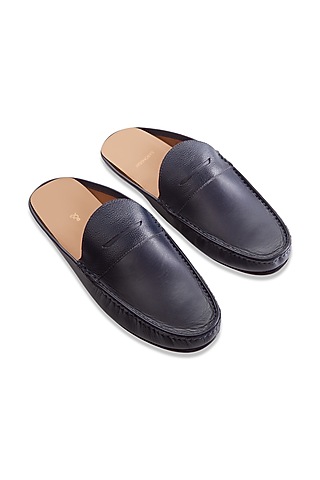 Blue Penny Mules In Nappa Leather by Baron&Bay