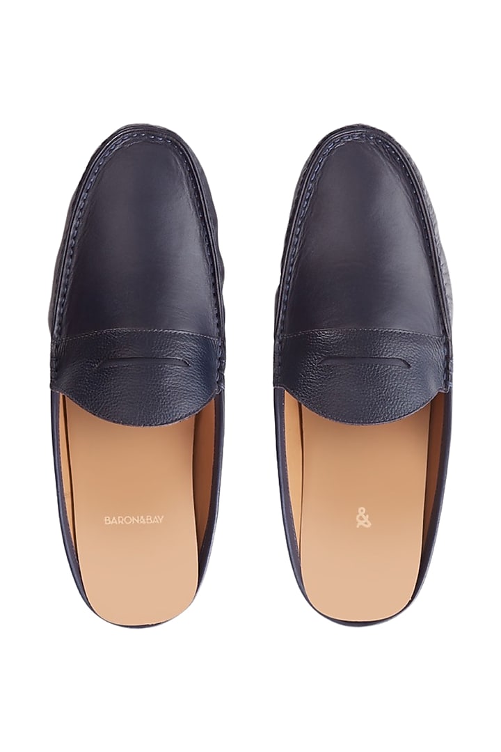 Blue Penny Mules In Nappa Leather by Baron&Bay at Pernia's Pop Up Shop