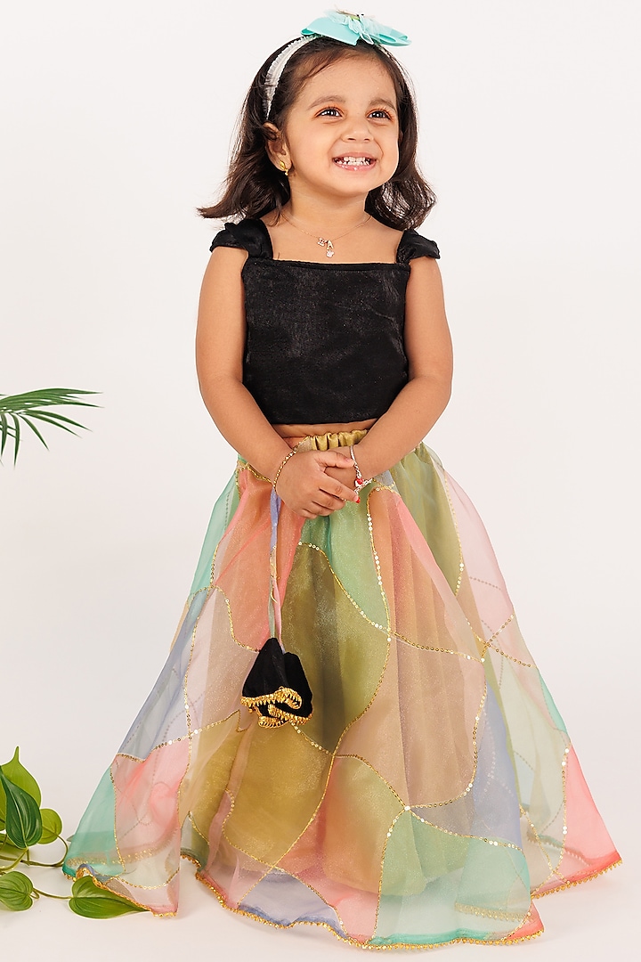 Multi-Colored Organza Embroidered Skirt Set For Girls by Baby Zi at  Pernia's Pop Up Shop