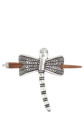 Rhodium Plated Drangonfly Hair Pin by 2509