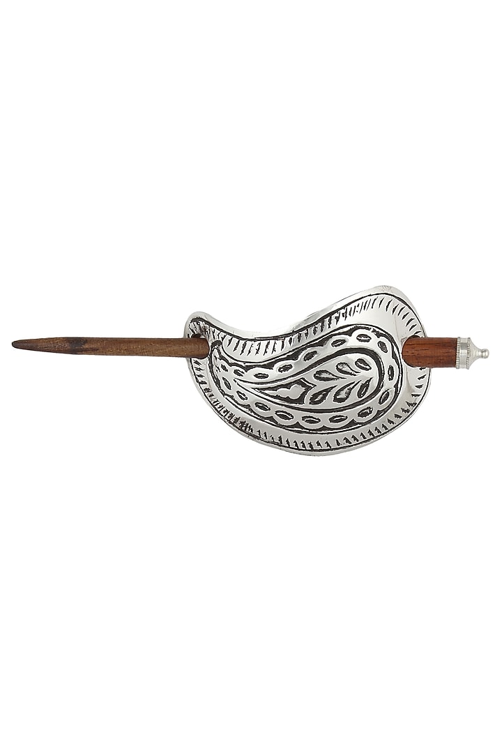 Rhodium Plated Paisley Hair Pin by 2490