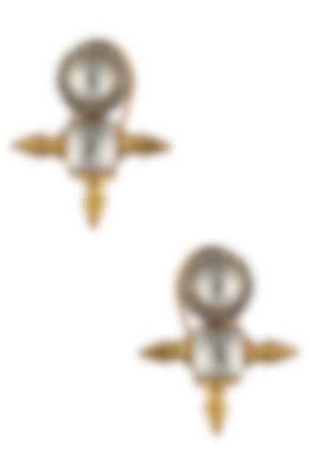 Gold Plated Crystal Stone Bullet Earrings by 2490