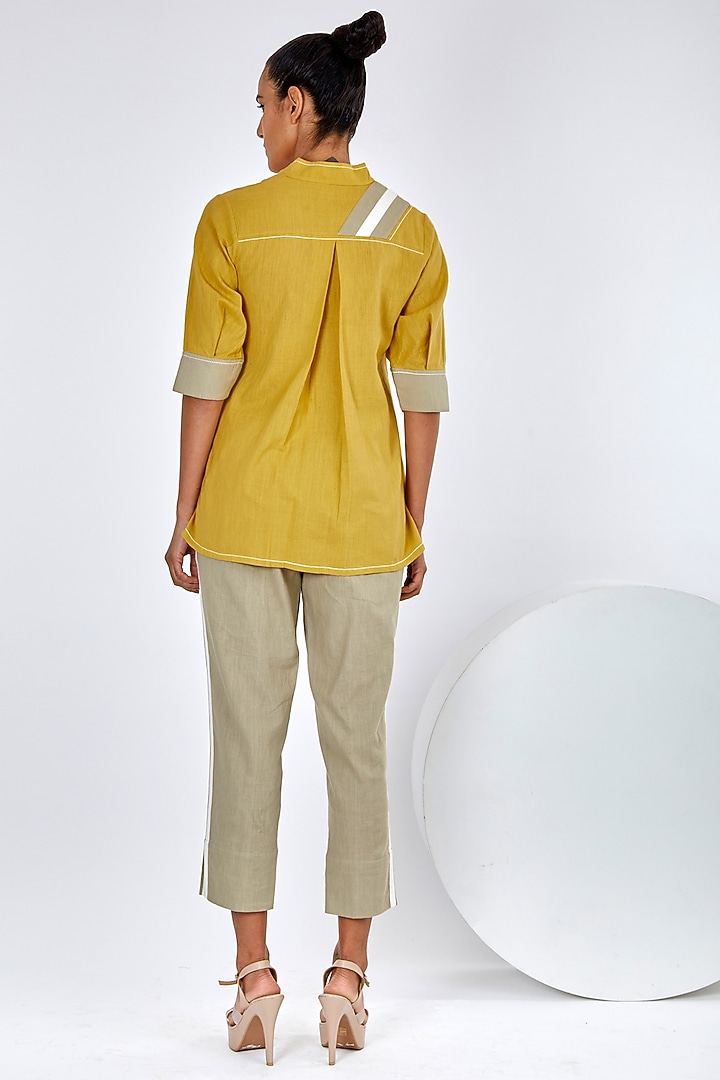 Mustard Handloom Cotton Co-Ord Set by MADDER MUCH at Pernia's Pop Up Shop