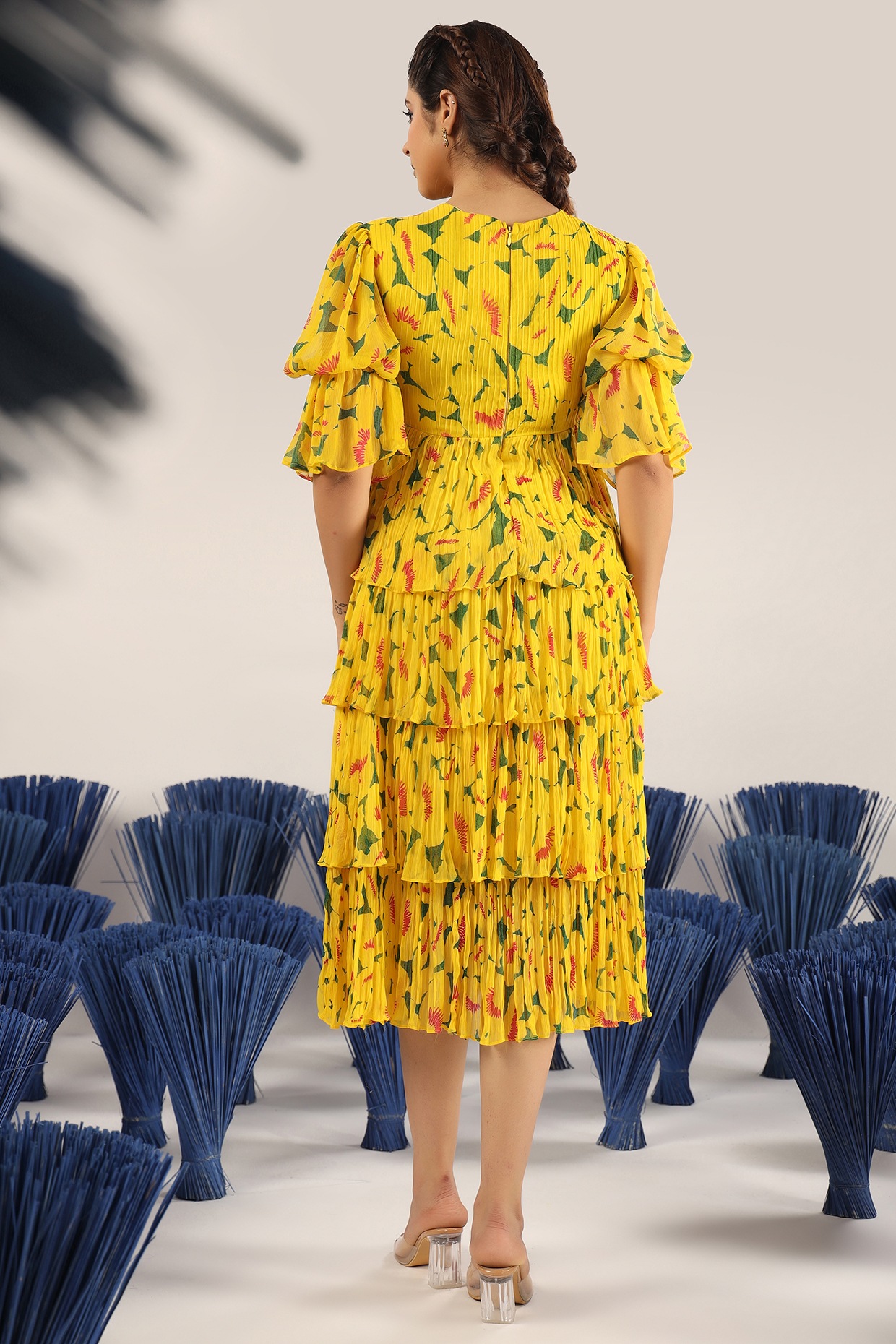 Buy Aniकृति Three-Layered Frill Frock (XXL, Lemon) at Amazon.in