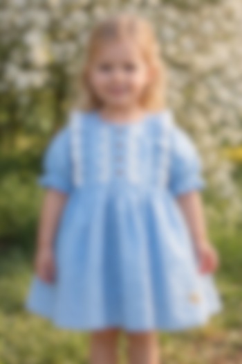 Light Blue Lace Dress For Girls by Bagichi at Pernia's Pop Up Shop