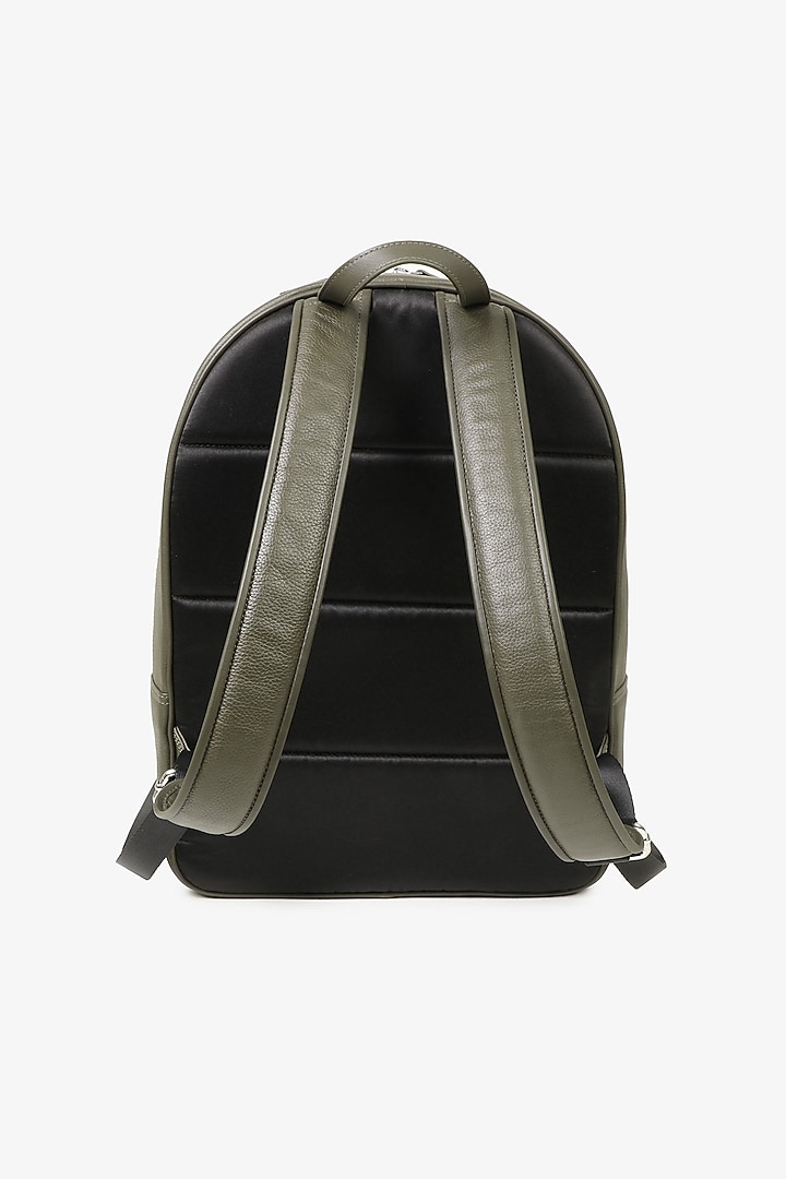 Olive Hand Finished Soft Milled Leather Backpack Bag by TONI ROSSI MEN at Pernia's Pop Up Shop