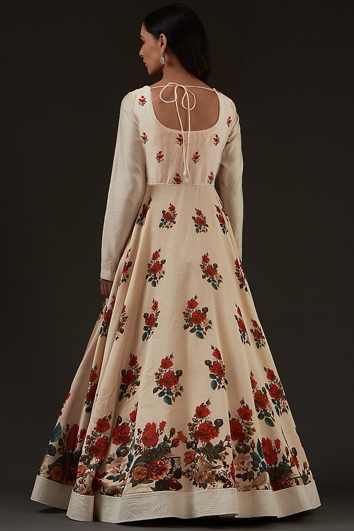 Ivory Digital Printed Party Wear Anarkali Set by Balance by Rohit Bal at Pernia's Pop Up Shop