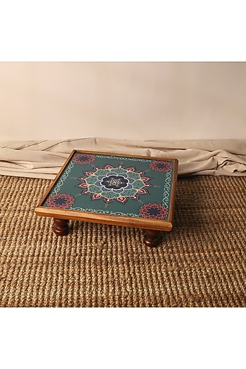 Aquamarine Mandala Art Bajot by BambaiSe at Pernia's Pop Up Shop