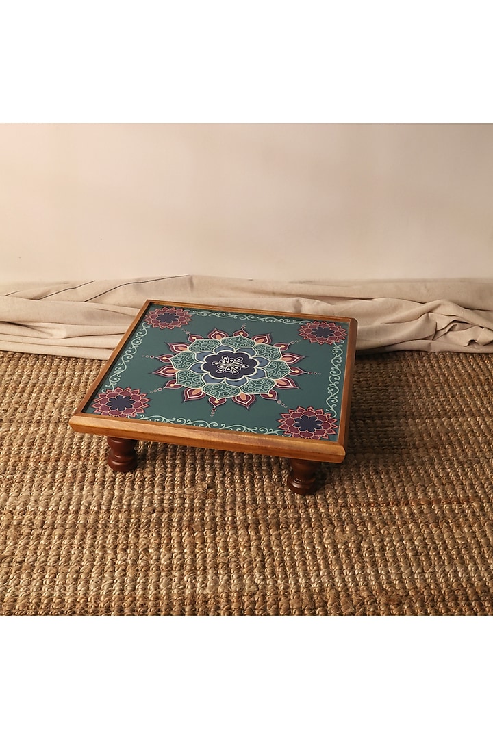 Aquamarine Mandala Art Bajot by BambaiSe at Pernia's Pop Up Shop