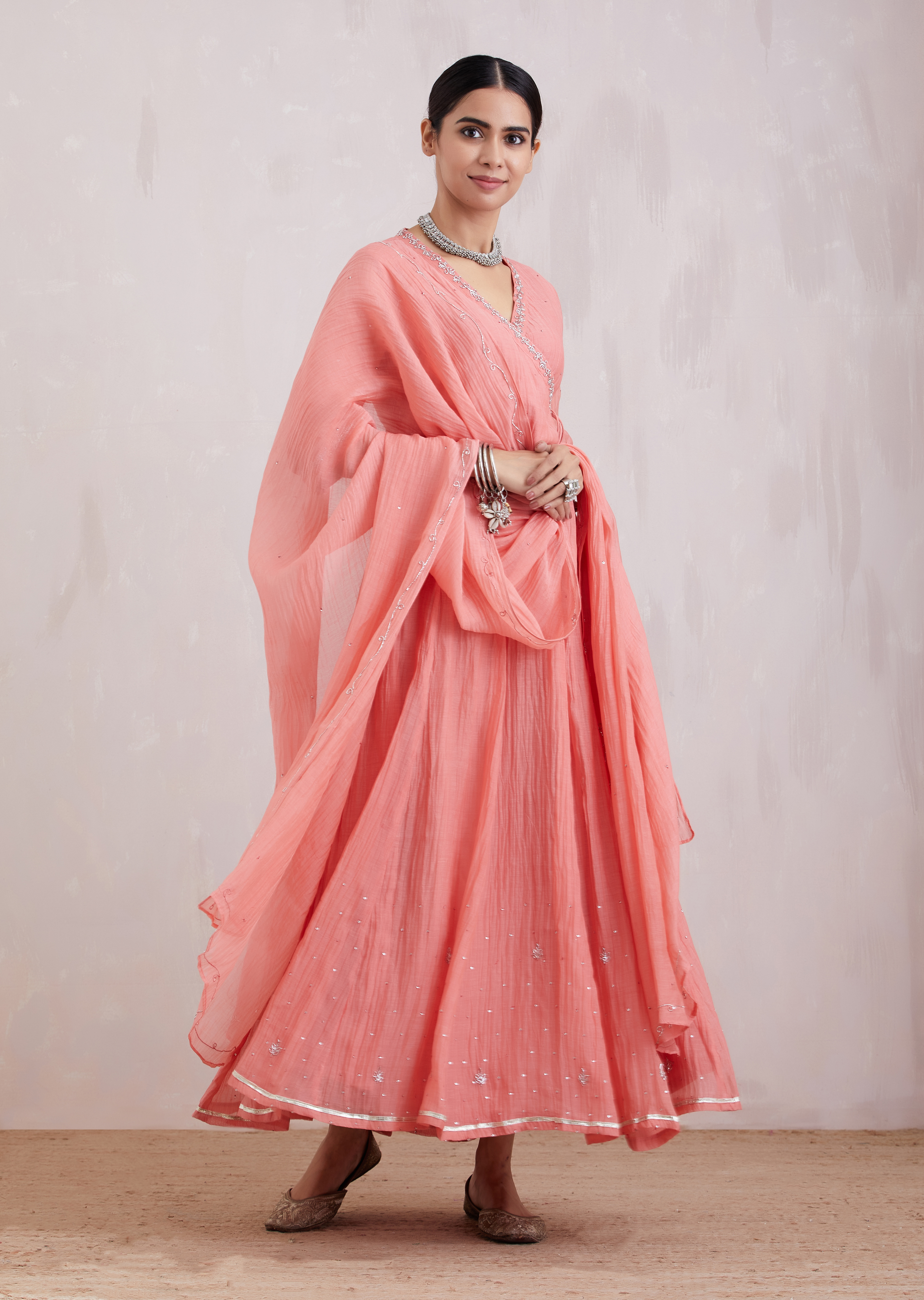 Pink Hand Embroidered Lehenga Set by Barahmasi at Pernia's Pop Up Shop