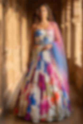 Ivory Crepe Crystal & Stone Embroidered Wedding Lehenga Set by Basanti - Kapde aur Koffee at Pernia's Pop Up Shop