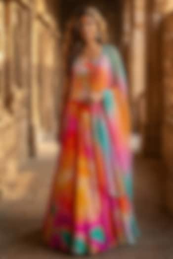 Multi-Colored Crepe Sequins Embroidered Wedding Lehenga Set by Basanti - Kapde aur Koffee at Pernia's Pop Up Shop