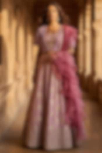 Pink Banarasi Zari & Crystal Embroidered Wedding Lehenga Set by Basanti - Kapde aur Koffee at Pernia's Pop Up Shop