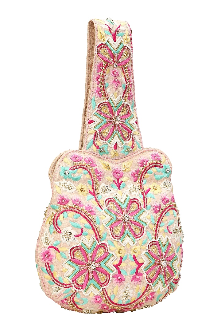 Multi-Colored Embroidered Potli by Fuchsia by Aashka Mehta at Pernia's Pop Up Shop