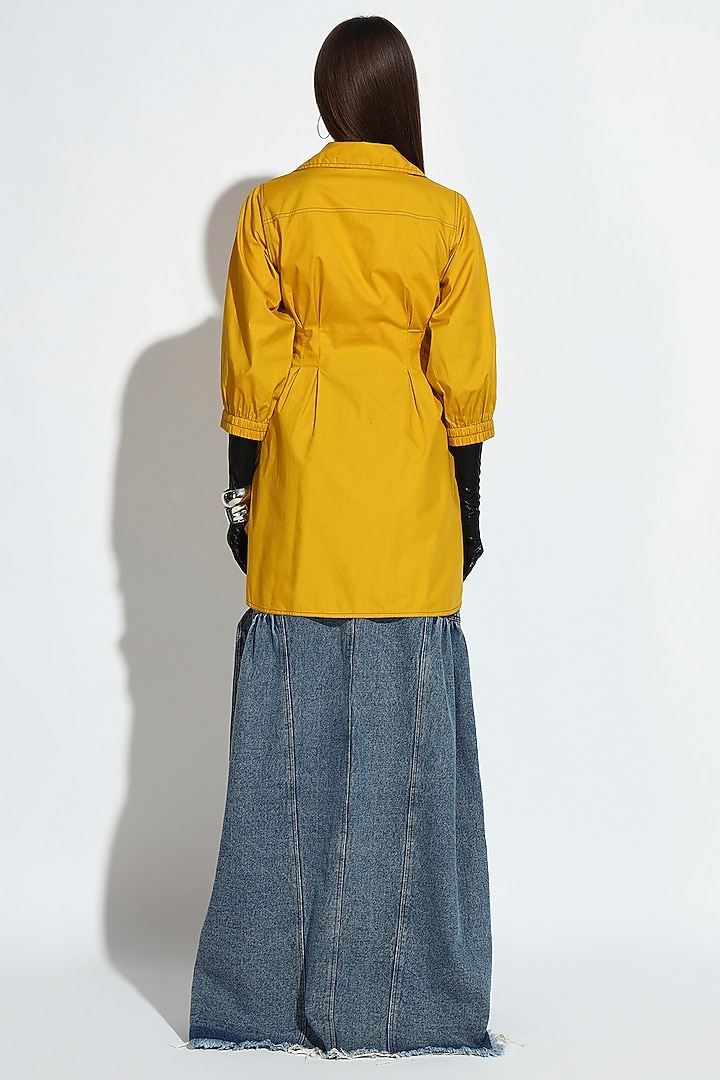 Mustard Cotton Panelled Top by BluntBuck at Pernia's Pop Up Shop
