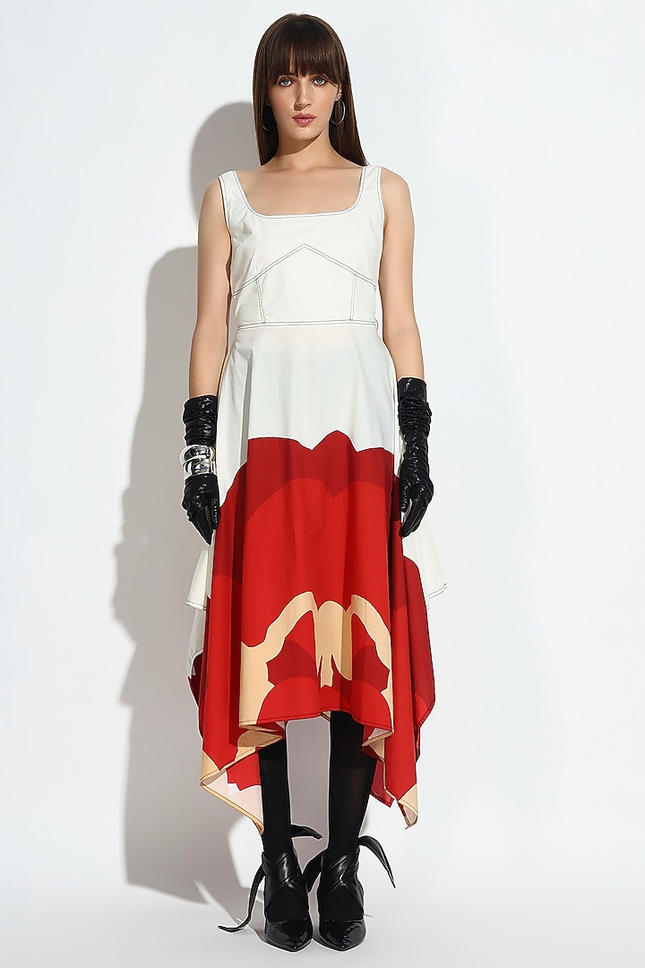 Multi-Colored Cotton Floral Printed Corset Midi Summer Dress by BluntBuck at Pernia's Pop Up Shop