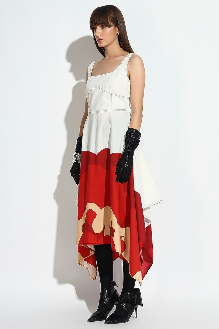 Multi-Colored Cotton Floral Printed Corset Midi Summer Dress by BluntBuck at Pernia's Pop Up Shop