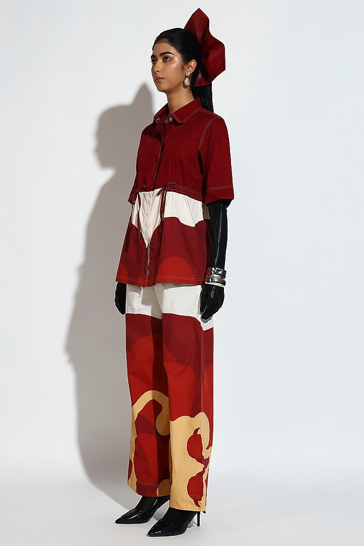 Multi-Colored Cotton Printed Corset Co-Ord Set by BluntBuck at Pernia's Pop Up Shop