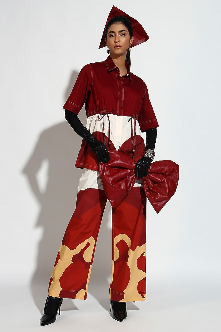 Multi-Colored Cotton Printed Corset Co-Ord Set by BluntBuck at Pernia's Pop Up Shop
