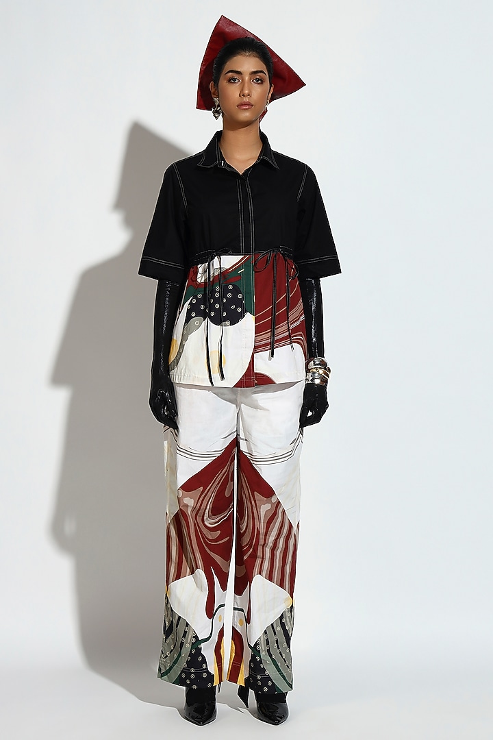 Multi-Colored Cotton Printed Corset Co-Ord Set by BluntBuck at Pernia's Pop Up Shop