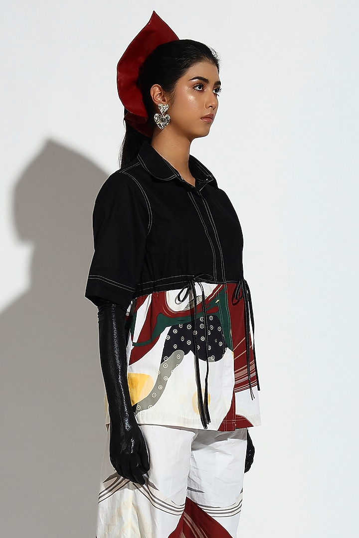 Multi-Colored Cotton Printed Corset Co-Ord Set by BluntBuck at Pernia's Pop Up Shop