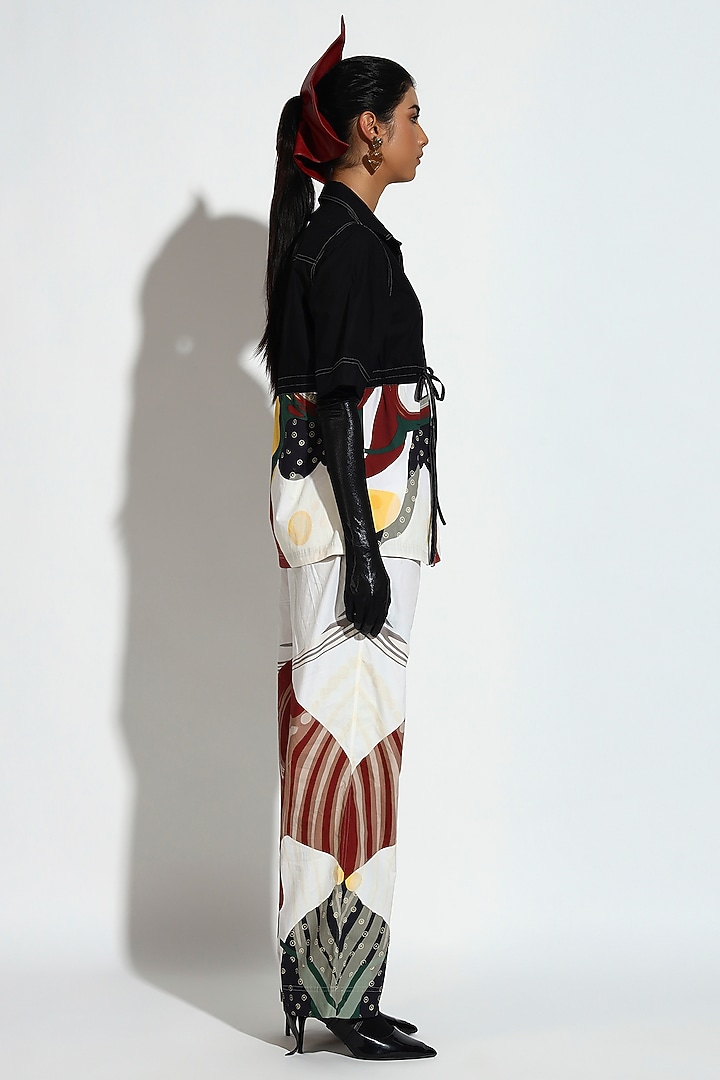 Multi-Colored Cotton Printed Corset Co-Ord Set by BluntBuck at Pernia's Pop Up Shop