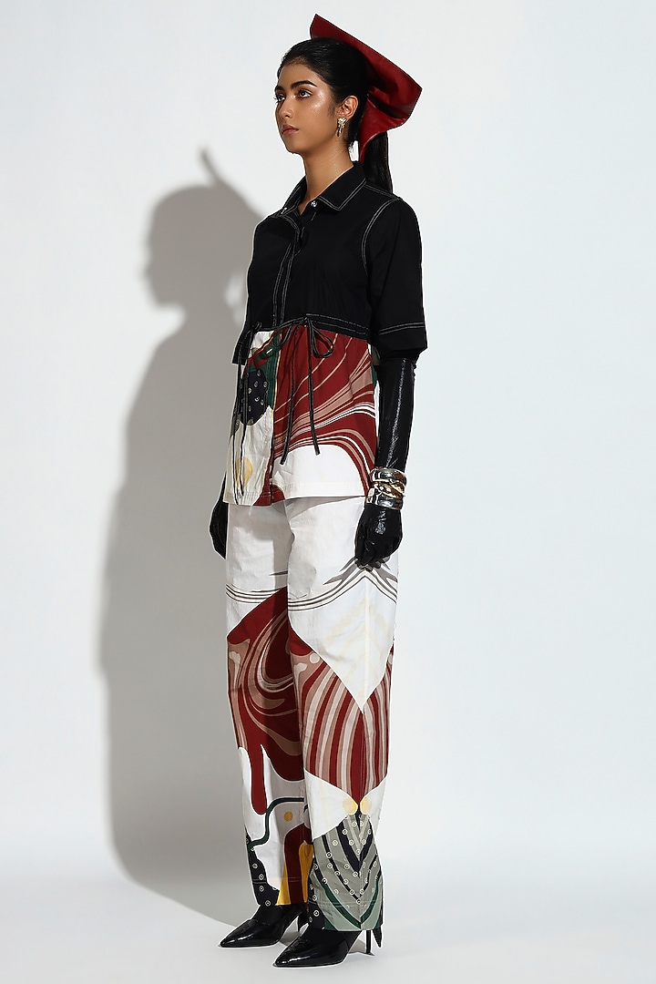 Multi-Colored Cotton Printed Corset Co-Ord Set by BluntBuck at Pernia's Pop Up Shop