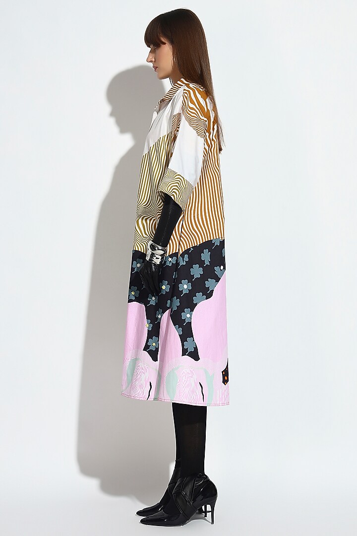 Multi-Colored Cotton Floral Printed Sleeveless Midi Summer Dress by BluntBuck at Pernia's Pop Up Shop