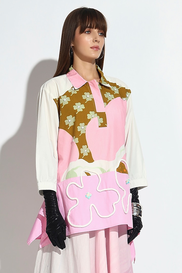 Pastel Pink Cotton Skirt Set by BluntBuck at Pernia's Pop Up Shop