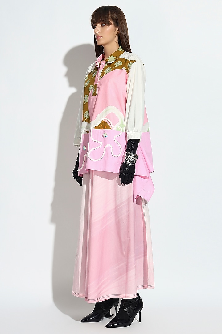 Pastel Pink Cotton Skirt Set by BluntBuck at Pernia's Pop Up Shop