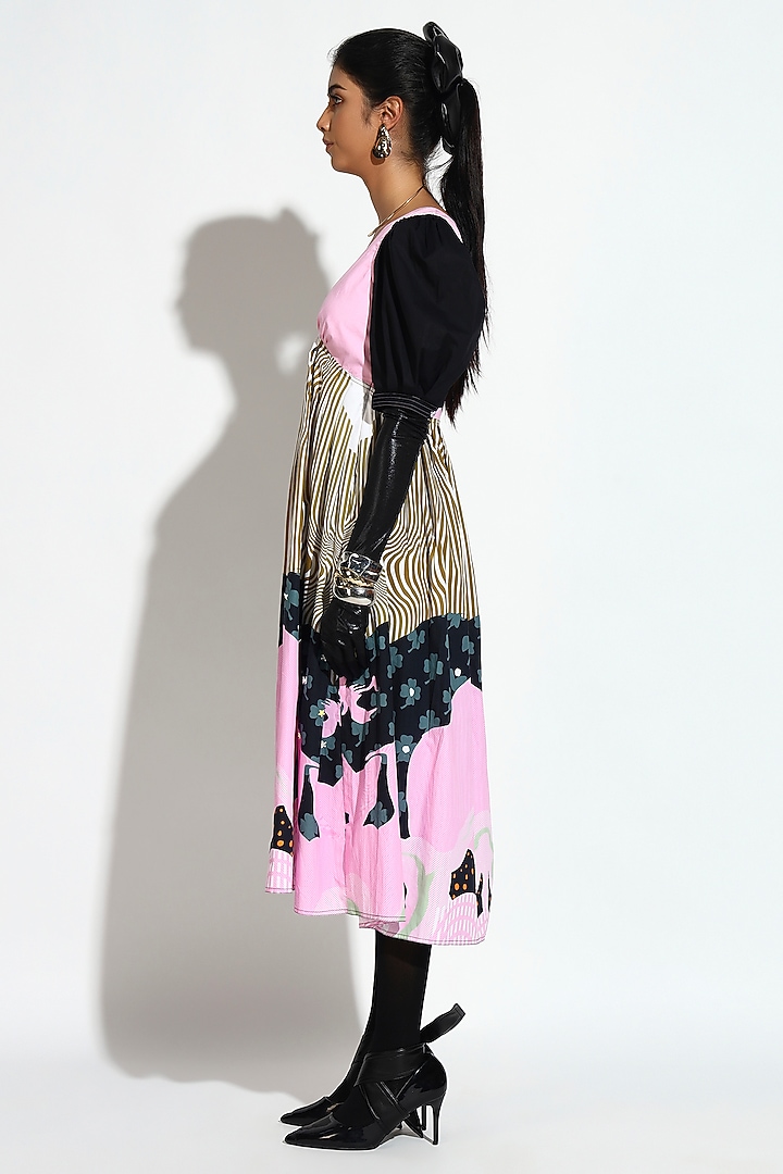 Multi-Colored Cotton Printed Midi Summer Dress by BluntBuck at Pernia's Pop Up Shop