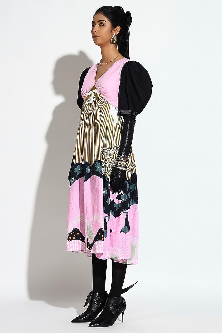 Multi-Colored Cotton Printed Midi Summer Dress by BluntBuck at Pernia's Pop Up Shop