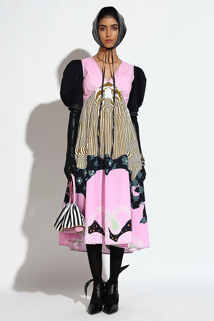 Multi-Colored Cotton Printed Midi Summer Dress by BluntBuck at Pernia's Pop Up Shop