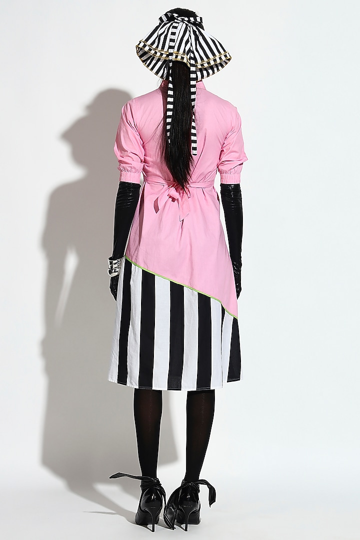Pastel Pink Cotton Striped Midi Summer Dress by BluntBuck at Pernia's Pop Up Shop