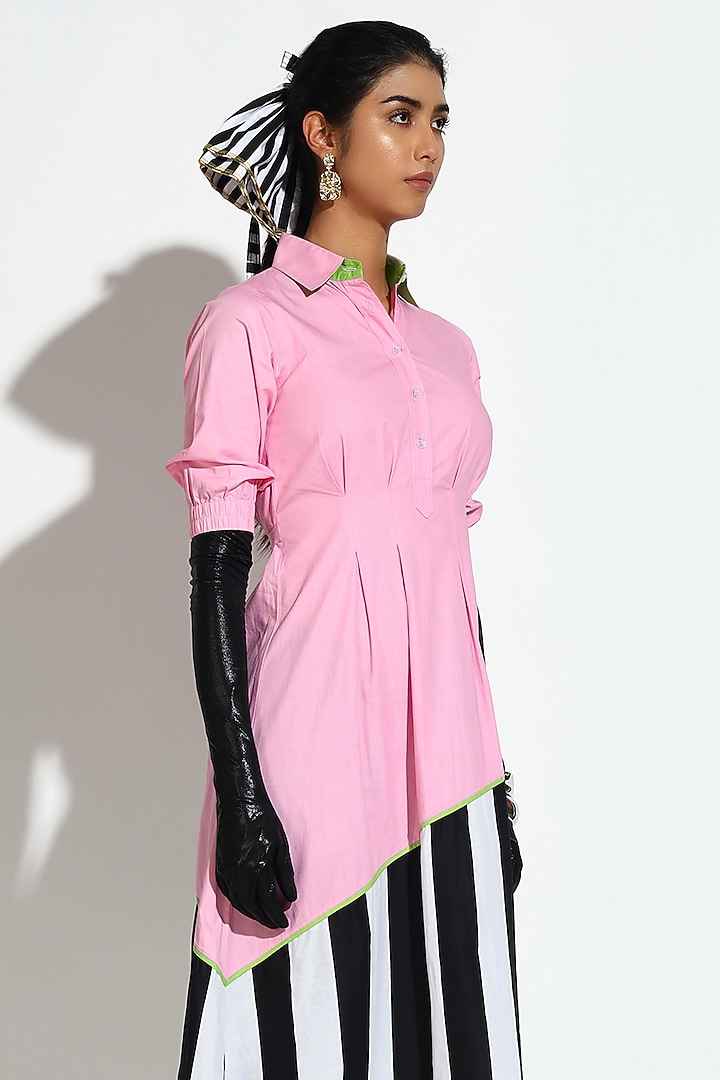 Pastel Pink Cotton Striped Midi Summer Dress by BluntBuck at Pernia's Pop Up Shop