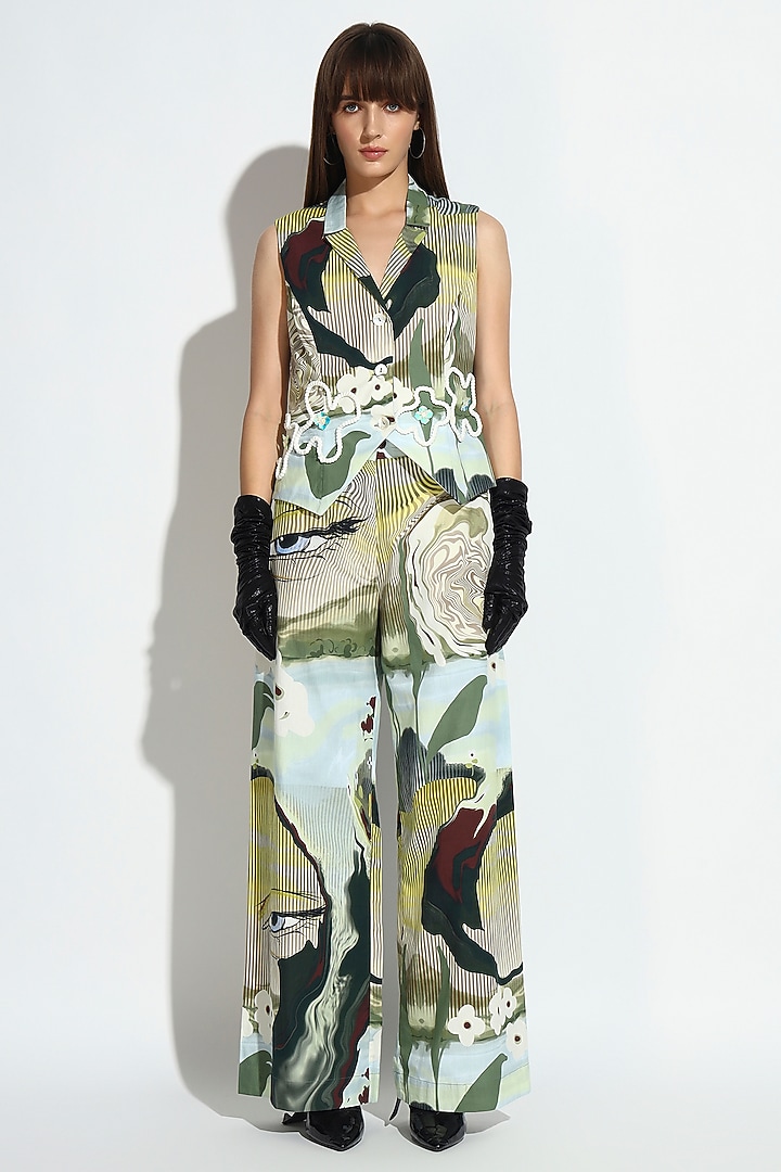 Multi-Colored Cotton Geometric Printed Co-Ord Set by BluntBuck at Pernia's Pop Up Shop