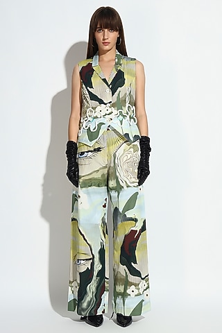 Multi-Colored Cotton Geometric Printed Co-Ord Set by BluntBuck