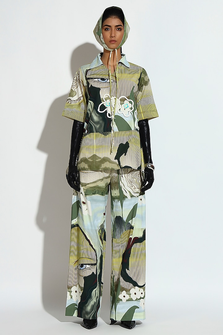 Multi-Colored Cotton Abstract Printed Co-Ord Set by BluntBuck at Pernia's Pop Up Shop