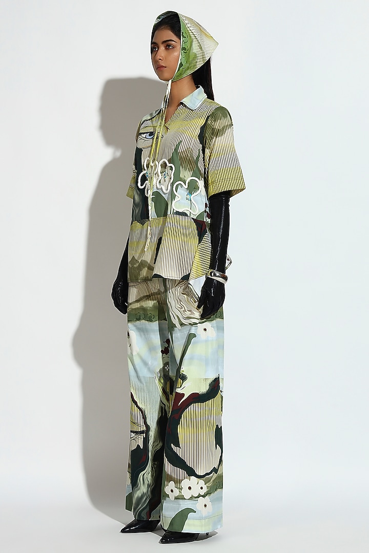 Multi-Colored Cotton Abstract Printed Co-Ord Set by BluntBuck at Pernia's Pop Up Shop