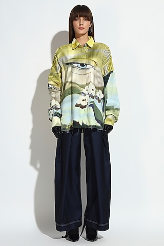 Multi-Colored Cotton Floral Printed Shirt by BluntBuck