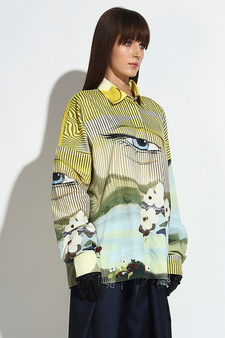 Multi-Colored Cotton Floral Printed Shirt by BluntBuck at Pernia's Pop Up Shop