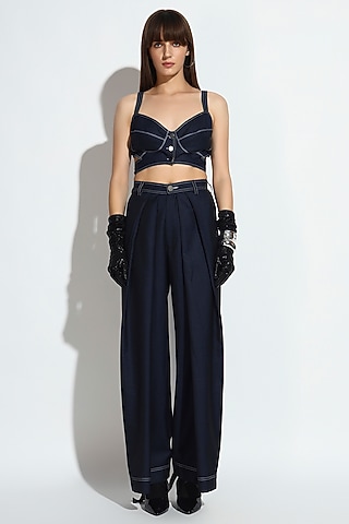 Deep Blue Terry Rayon Co-Ord Set by BluntBuck