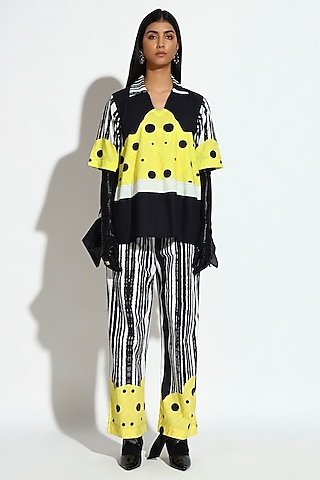 Multi-Colored Cotton Abstract Printed Co-Ord Set by BluntBuck
