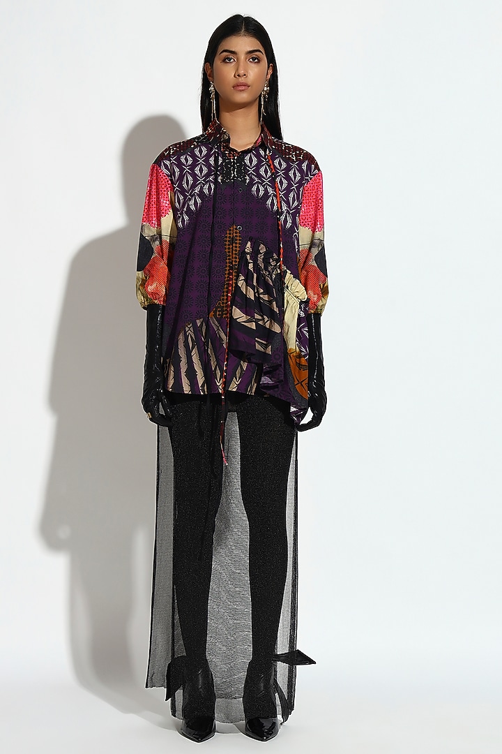 Multi-Colored Cotton Geometric Printed Shirt by BluntBuck at Pernia's Pop Up Shop