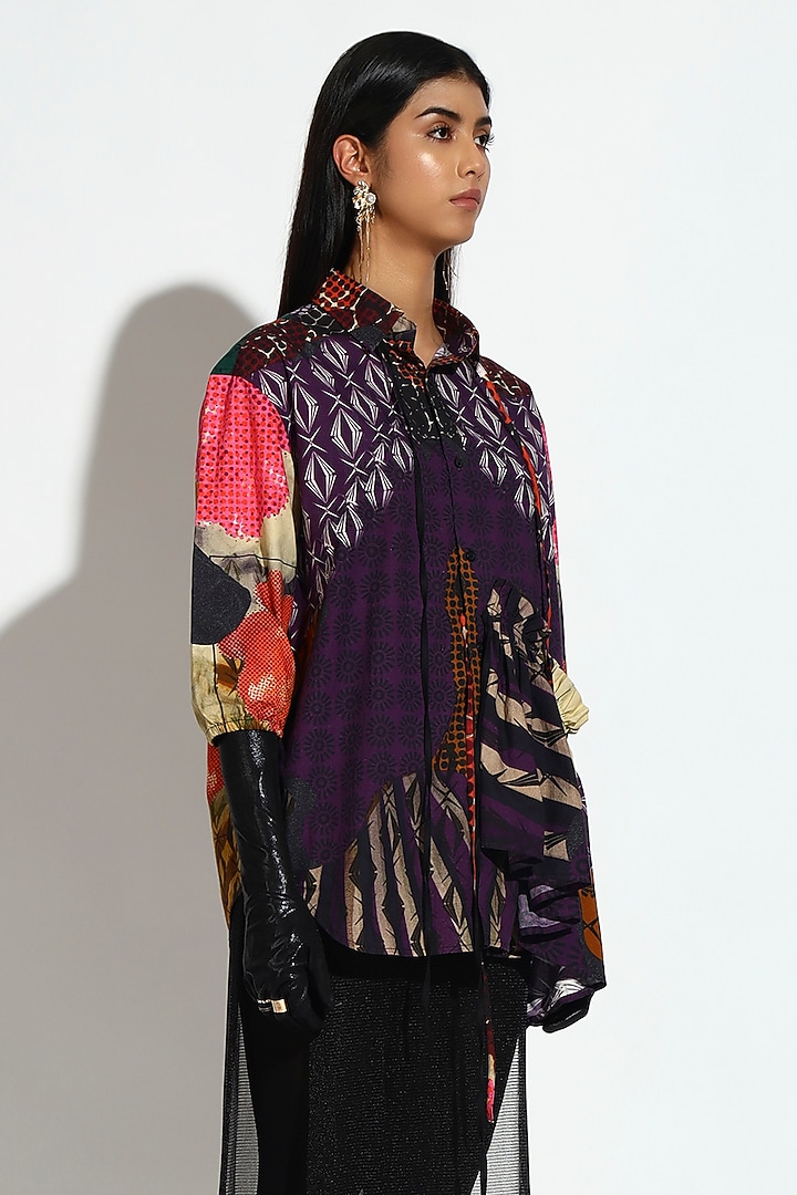 Multi-Colored Cotton Geometric Printed Shirt by BluntBuck at Pernia's Pop Up Shop